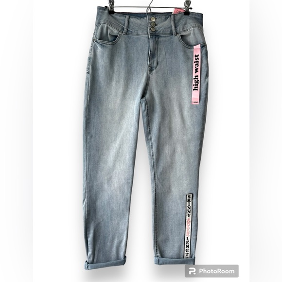 Jeans High Rise Push Up 15/32 Light Wash Skinny Ankle Length Women Jeans NWT - Picture 1 of 13